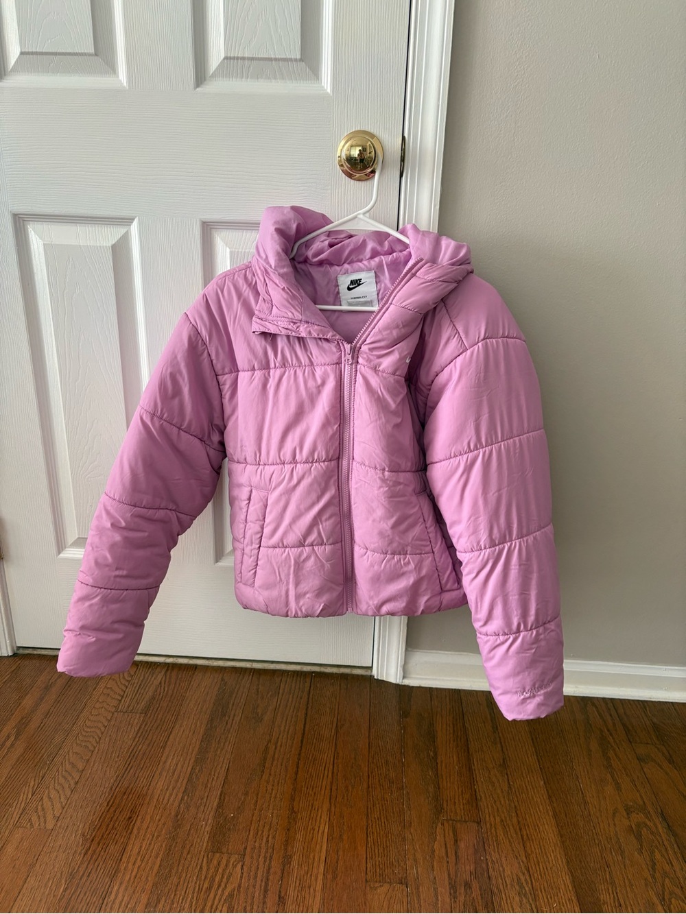 Nike Pink Puffer Jacket with Hood